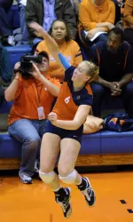 Sophomore Michelle Bartsch hit a blistering .812 with a team-high 13 kills and no errors.
