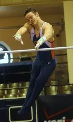 Junior Paul Ruggeri placed first in the all-around (88.600) and high bar (15.600).