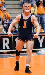 No. 14 Jordan Blanton scored a 22-5 technical fall but No. 19 Illinois dropped a 24-11 dual at No. 13 Penn State.