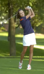Sophomore Hailey Koschmann won both her matches in the Illinois Challenge on Saturday.