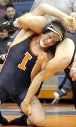Jordan Blanton put on a show, eventually pinning his opponent in 3:58 to help No. 20 Illinois blast SIUE, 48-0