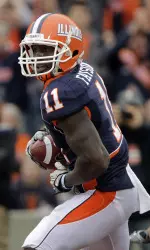 Illini receiver Jarred Fayson scored on a 17-yard touchdown pass in the second quarter of Saturday's game.