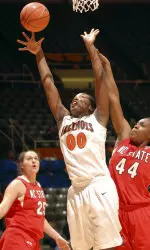 Karisma Penn had her fourth double-double in eight games this season.