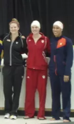 CeCe Marizu (far right) was selected as a Big Ten Sportsmanship Honoree along with ten other athletes earlier this evening.