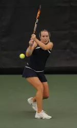 Senior Megan Fudge won her fourth straight match of the season.