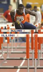 Sophomore Andrew Riley won the Big Ten 60m hurdles titles for the second year in a row on Sunday.