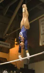 Junior Melissa Fernandez won the bars title with a career-high 9.925.