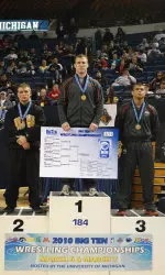 John Dergo won the Big Ten title at 184 pounds Sunday.