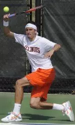 Junior Abe Souza won his career-best 24th match of the season in the 6-1 win over Purdue.