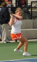 Sophomore Chelcie Abajian clinched the 4-2 win Friday afternoon over Purdue.