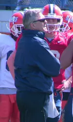 Zook coaches in the 2009 spring game
