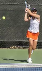 Freshman Rachael White rallied back to defeat Wiveca Swarting, 5-7, 6-0, 6-2.