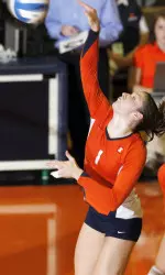 Laura DeBruler had a season-best 26 kills at Wisconsin on Wednesday night.