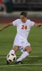 Junior Marissa Mykines notched her first point of 2010 against the Huskies.