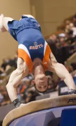 Senior Chad Wiest captured first-place finishes on floor and vault.