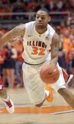 Demetri McCamey had a double-double in Tuesday's game. He hit 15 points and had 11 assists.