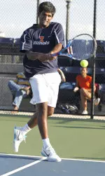 Sophomore KU Singh won his first collegiate match in Illinois' 6-1 victory over Denver.