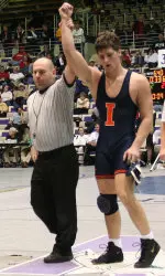 Ben Friedl earned a win at 174, filling in for an injured Jordan Blanton.