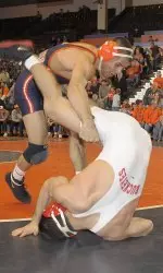 Senior Eric Terrazas went 2-0 at 149 in his bouts between Lehigh and Clarion.