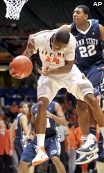 Mike Davis had 10 dunks and 22 points total in Tuesday's win over the Nittany Lions.