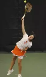Senior Leigh Finnegan was victorious in her dual-season singles debut.