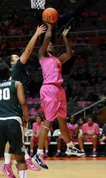 Illinois' Karisma Penn poured in a career-high 33 points against the Spartans on Pink Zone Day.