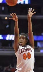 Karisma Penn led Illinois with 23 points and 11 rebounds against the Wolverines.