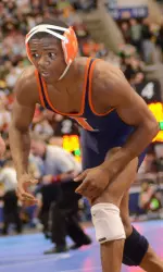 Sophomore B.J. Futrell dropped his quarterfinal match and will wrestle for the right to become an All-American in Friday's evening session.