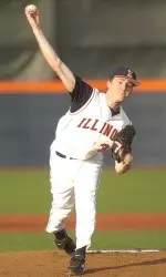 Will Strack only allowed two runs in eight innings and the Illini scored six runs in the twelfth inning to top SIU, 8-2.