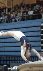 Senior Chad Wiest tied for first on vault and matched his career high (15.900) on the event.