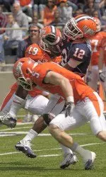 Ryan Lankford helped the Blue to a 26-21 win.