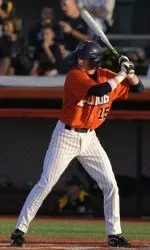 Justin Parr collected two hits, tying Adam Davis for the team lead with 14 multiple-hit games, but Illinois dropped a 9-2 game to Northwestern.