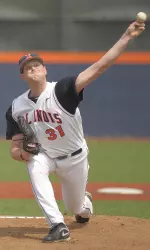 Corey Kimes tossed seven quality innings to earn his second-straight win as Illinois nabbed a series victory over Ohio State with an 11-5 win on Sunday.