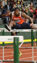 Andrew Riley won the Jamaican National Title in the 110m hurdles on Sunday night with a time of 13.36.