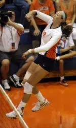 Junior Erin Johnson hit .636 and came away with 15 kills over Cal Poly on Saturday afternoon.