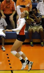 Senior Michelle Bartsch led the way for the Illini with a 20-20 match, turning in 21 kills and 23 digs.