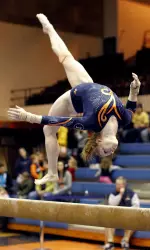 Senior Kelsey Joannides won four titles at a meet for the first time in her career.