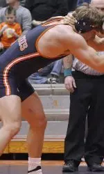 Dan Stelter recorded his first technical fall of the season against Lock Haven with a 21-6 victory at the 6:21 mark..