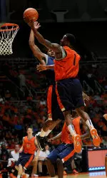 Senior D.J. Richardson led all scorers with 18 points Monday night at the Orange & Blue Scrimmage.