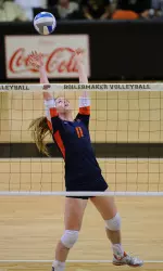 Annie Luhrsen returned to the starting lineup, tabbing 28 assists, six digs, four kills and two blocks.