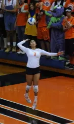 Jennifer Beltran moved into 15th all-time in the Big Ten in career digs with 24 tonight.