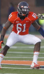 DE Justin Staples (54) wearing #61 today in honor of father, Lenson, who passed away in 2010. Lenson wore 61 when he played at Mizzou.