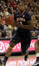 Brandon Paul (3) scored 35 points in Illinois' 85-74 win at Gonzaga on Dec. 8, 2012. (photo by Torrey Vail)
