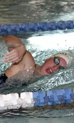 Megan Marchuk was one of three freshmen swimmers to capture a personal best at the Last Chance Meet on Saturday.