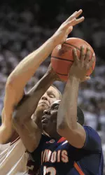 Illinois' Tracy Abrams drives to the basket.