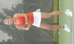 Freshman Melissa Kopinski won in singles and doubles action on Saturday night.