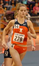 Sophomore Katie Porada set a new personal record and a meet record as she finished second in the 1,500m with a time of 4:28.27.