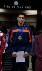 Redshirt-sophomore Mario Gonzalez won his first Big Ten title at 197 at the Big Ten Championships.