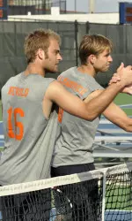 Seniors Dennis Nevolo and Roy Kalmanovich took down the 11th-ranked doubles team in the nation on Thursday.