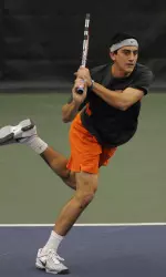 Junior Bruno Abdelnour was one of three Illini to win in singles play on Friday.